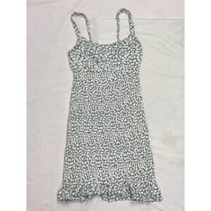 Abercrombie & Fitch Runched Bodycon Mini Dress Women's XS Green White Stretch